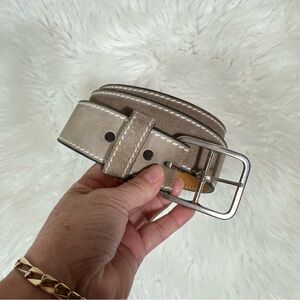 Tan Leather Kmart vintage belt with Stitched Edges